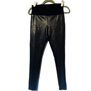 Spanx Assets Black Faux Leather Leggings Size Small